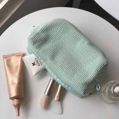 China Custom Fashion Bag Corduroy Velvet Makeup Pouches Cosmetic Bags for sale