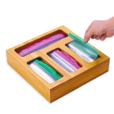 China For Kitchen Drawer Bamboo Viable Storage Organizer Bag Ziplock Lids Food Storage Bag Holders Openable Top Box for sale