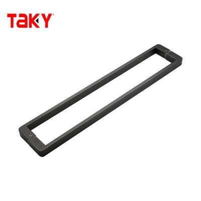 China Contemporary Black Stainless Steel Bathroom Door Handle Glass Shower Handle for sale