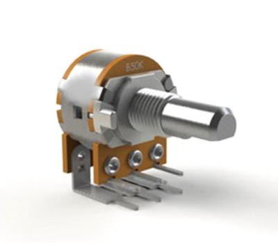 China Click noise; B50k Terminal Double Bend Rotary Detents 148 16mm Potentiometer Speed Adjustment Potentiometer for sale
