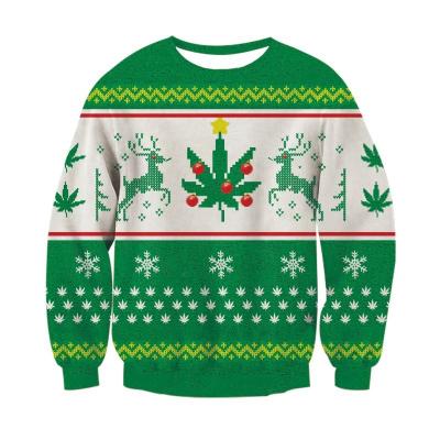 China Digitale 3D-drukker voor mannen Kerst lange mouwen mannen vrouwen ronde nek sweatshirt Te koop