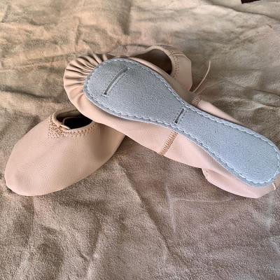 China Unique Leather Lady Dance Shoes PU Ballet Shoes Full Leather for sale