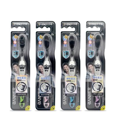 China BANNER Charcoal Bristle Disposable Toothbrush Extra Soft Bristle Toothbrush for sale