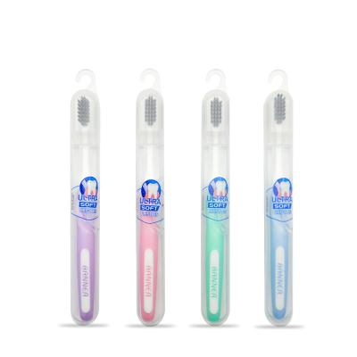 China Case Package Banner Toothbrush Soft Stiffens Toothbrush With PP Transparent Box for sale