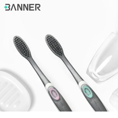 China Disposable Charcoal Soft Stiffen Manufacturer Wholesale Gun Silver Handle Anti-Slip Toothbrush With A Case for sale