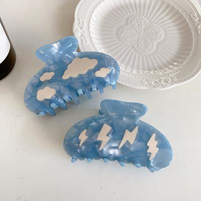 China Hair Claw Clips DIANXIANG 2022 princess hair accessories acetate splicing cloud lightning large hair claw clips for thick hair women for sale