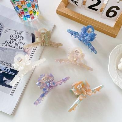 China Hair Claw Clips 2022 Korean hair accessories 11cm large acetate butterfly hair claw clips for women framar large claw clips for thick hair for sale