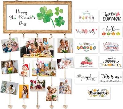 China 2022 Interchangeable Europe Farmhouse Wall Decor Sayings Picture Frame Collage Photo Frames Wall Hanging Photo Display Photo Holder for sale