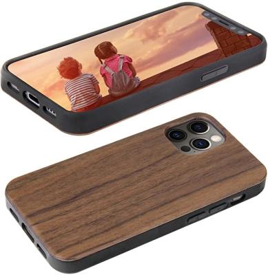 China Wholesale 2022Customized Africa Wood Case Compatible With iPhone 13 Real Natural Bamboo Walnut Wood Cases for sale