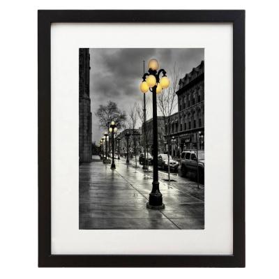 China Trendy custom black wooden 11x14 made to show pictures 8x10 with mat or 12x8 without picture photo view for sale