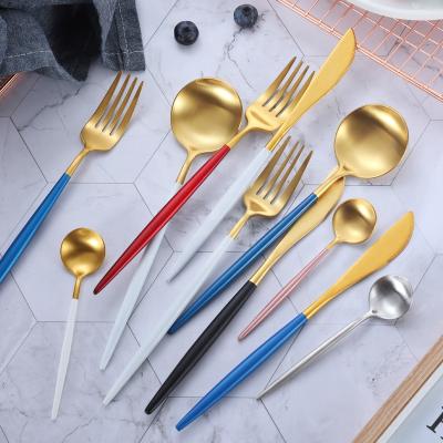 China New Disposable Wedding Cake Fork Gold Dinnerware Flatware Stainless Steel Wedding Cutlery Cutlery for sale