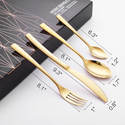 China Disposable Cutlery Gold Flatware Travel Flatware Set In Case Spoon Set Stainless Steel Cutlery for sale