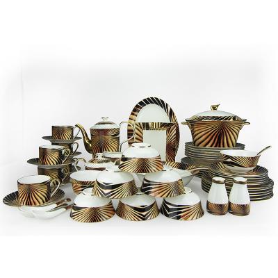 China European Style Bone China Dinnerware Set Disposable Classic Disposable Tableware Dinnerware Tourist Attractions Style Bone China Dinnerware Sets for sale