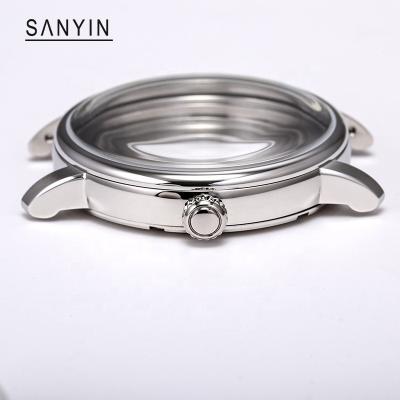China 316L New SANYIN Stainless Steel List Watch Accessories 316L Stainless Steel Watch Case For Miyota 8215 9015 OEM Watch Parts for sale