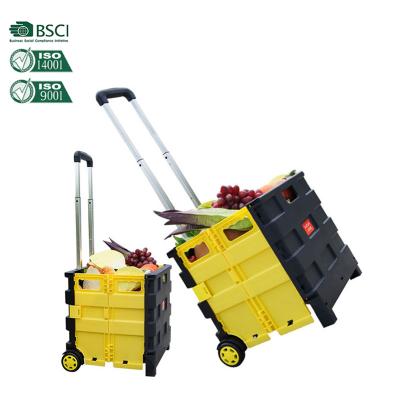 China Direct Selling Collapsible Folding Trolley Carry Rolling Shopping Collapsible Hand Trolley with Wheels for sale