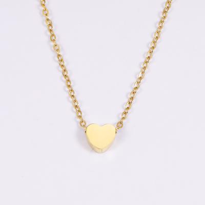 China TRENDY Stainless Steel Gold Plated Personalized Small Heart Choker Necklace Heart Pendant Necklace Jewelry for sale