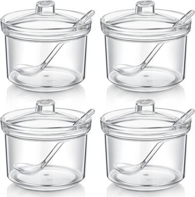 China Plastic Honey Candy Mini Jar Canning Spice Food Storage Mason Jar Sugur Bottle Customized Free Sample Home Hotel Restaurant for sale