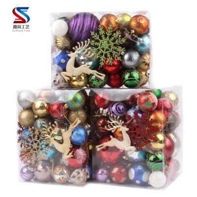 China Traditional Christmas decorations 60-70 barrels of plastic bright Christmas balls Christmas Tree Pendant for sale