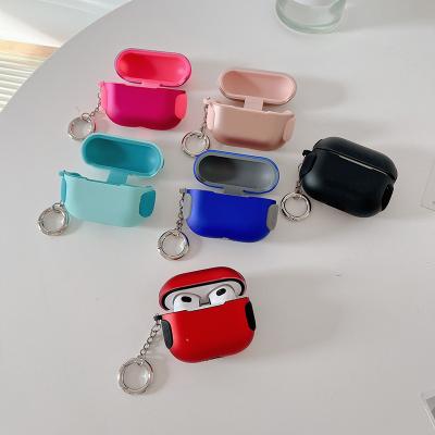 China Soft\Comfortable\Safety Wireless Earphone\Flexible 360 Degree Protection Full Silicone Shell Cover Earphone Case For Airpods With Key Chain for sale