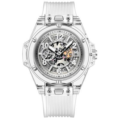 China Reloj de cristal de cuarzo japonés a la moda amantes de silicona transparente impermeable en venta