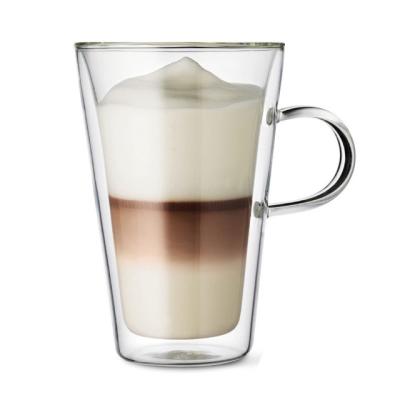 China Sustainable Wholesale 250ml Insulated Clear Double Wall Glass Espresso Mug Coffee Mugs With Handle for sale