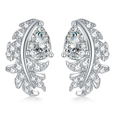 China Romantic s925 Silver water drop zircon earrings advanced sense big brand the same jewelry fashion fragrant home fringe sterling silver ea for sale