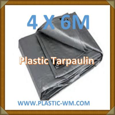 China 4x5M &4X6M Sheet Silver Color Waterproof Plastic Tarpaulin Poly Tarp for sale