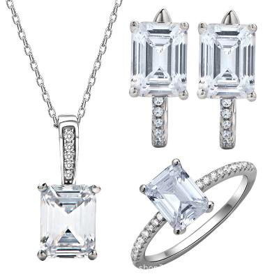 China SEASON TALK S925 Sterling Silver CLASSIC Three Piece Ring Earring Necklace with Lady Pear Shaped Set for sale