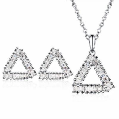 China CLASSIC SEASON UPKEEP S925 Silver Two Piece Necklace Earring Set European and American Jewelry Set for sale