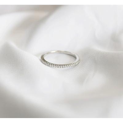 China 925 TALKSterling CLASSIC SEASON Full Silver Micro Inlaid Ring Women's Single Row Diamond CIS Foreign Trade Ring Fine Wind t for sale
