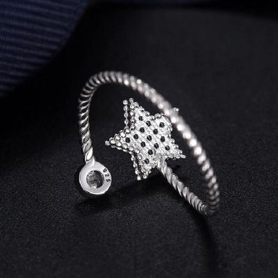 China CLASSIC original S925 silver open ring light star design luxury micro inlaid European and American style popular cover ring for sale