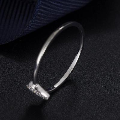 China SEASON UPKEEP S925 Sterling Silver Love Diamond Ring INS Style CLASSIC Full Japanese and Korean Simple White Index Ring for sale
