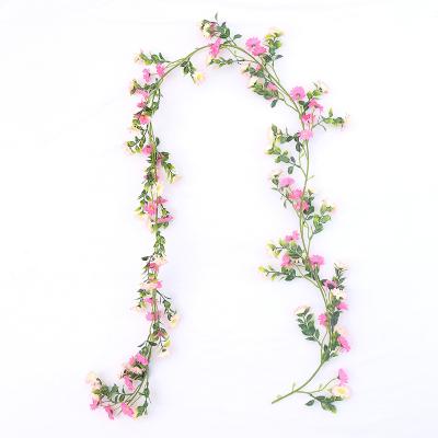 China Touch Factory Direct Sales Natural Artificial Room Decor Hanging Vines Rose Daisy Artificial Flowers Wedding Romantic Flower Decoration for sale