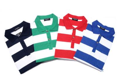 Cina Uniformi casuali del lavoro di stile alla moda, camice di polo degli uomini classici con la banda tinta filato in vendita