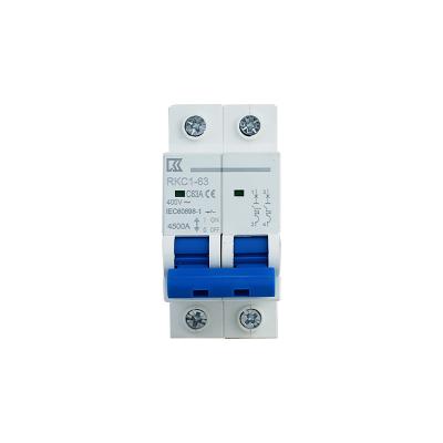 China MCB Min Circuit Breaker Best Price Din Rail 400V 63A 2P Modular Miniature Circuit Breaker Mcb for sale