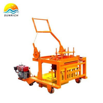 China Buliding construction diesel engine QCM4-30 cement interlock paver mobile brick making machine for sale