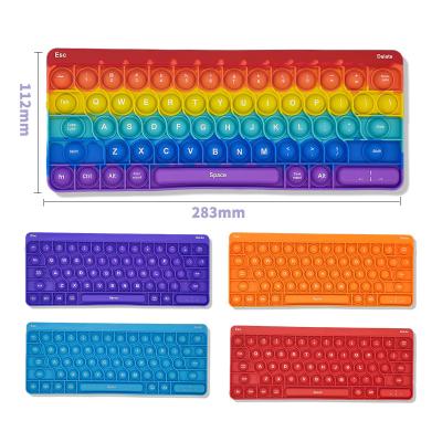 China Hotselling Cute Cartoon Amazon Keyboard Silicone Decompression Toys with Printed Letters for Adults and Kids Push Bubble Sensory Toys for sale