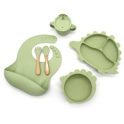 China Sustainable amazon top seller 2022 silicone baby feeding set 6pcs for sale