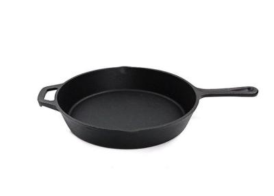 China Cast Iron Frying Pan : 8 Inch Black Heat Distribution With Dual Handles Commercial-Grade for sale