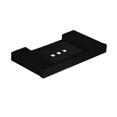 China Modern Hot Selling Full Range Matte Black Stainless Steel Soap Dish With Holder For Luxury Hotel Bathroom for sale