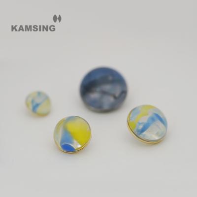 China Dry Cleaning KAMSING- New Design Colorful Resin Metal Buttons For Women's Garment Accessories Shirt Buttons for sale