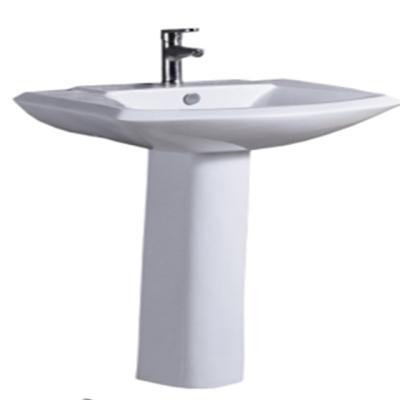 China Traditional Factory Supplier Independent Artificial Stone Bathroom Sink Pedestal Square Seat Basin Sale Bag Frame Wooden Style for sale