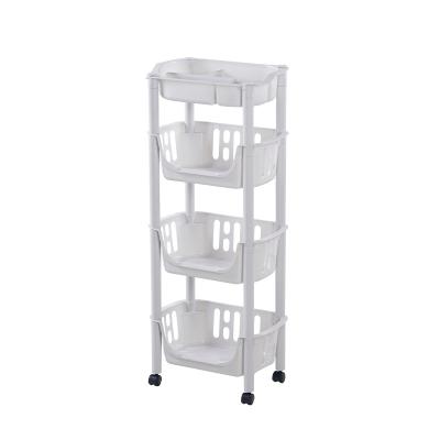 China Modern High Quality Multi-Layer Floor Kitchen Bathroom Shelves Storage Mobile Durable Mobile Cart for sale