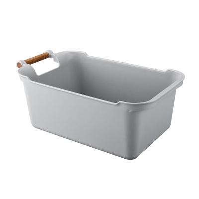 China New Sustainable Plastic Home Storage Box Basket Eco-friendly Plastic Desktop Organizer Storage Boxes for sale
