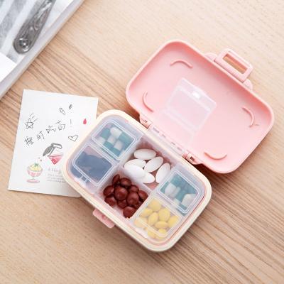 China New Portable 6 Compartment Eco Friendly Mini Pill Box Pill Box Organizer Home Use for sale