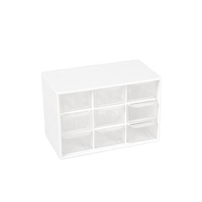 China Viable Transparent Type 9 Grid Students Cosmetics Ins Drawer Accessories Rack Small Strip Box Desktop Storage Box for sale