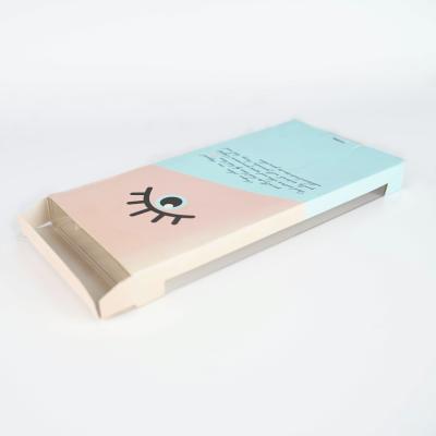 China Custom Makeup Folding Two Tuck Paper Box False Eyelash Box Packaging With Window for sale
