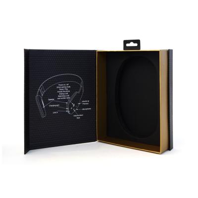 China Custom Electronic Products Book Shape Packaging Box EVA Tray Magnetic Cardboard Box for Headphones for sale