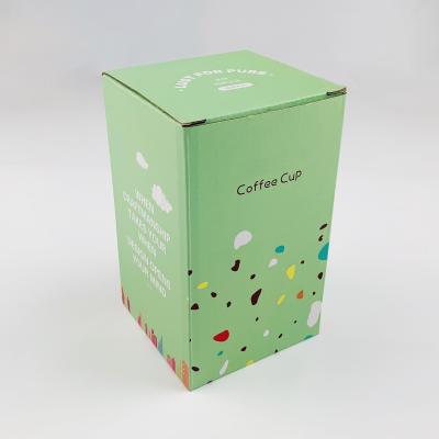중국 주문형 차 커피 컵 포장 상자 주문형 크기의 머그 유리 컵용 로고가 있는 선물용 종이 패키지 상자 판매용