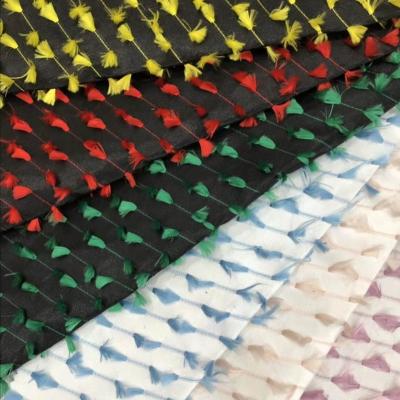 China QUICK-DRY Polyester Organza jacquard fabric for dress fashion jacquard fabric 3D pattern cutting jacquard fabric for sale